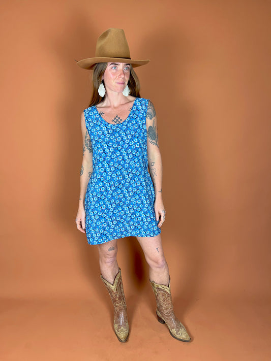 VINTAGE 90's Floral Mini Dress 12