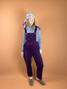 VTG 80's Plum Corduroy Overalls