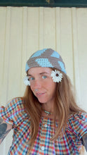 Load image into Gallery viewer, COFFEE MONEY Beige Stripe Cotton Crochet Beanie