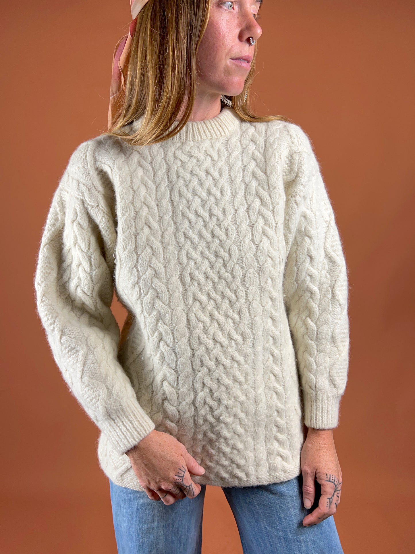 VTG 80’s Australian Wool Fisherman Knit Jumper 8-10