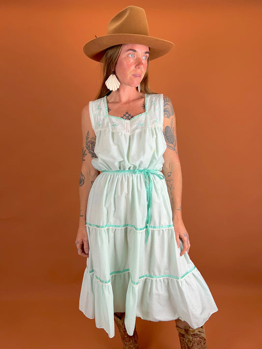 VINTAGE 60's Prairie Dress 12-14