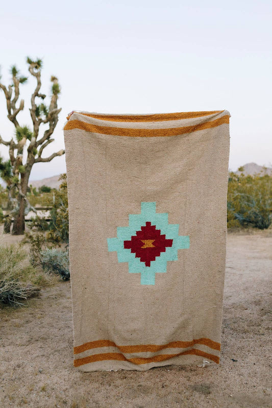 TRIBE & TRUE Taos Two (Mesa- Aqua) Handwoven Blanket