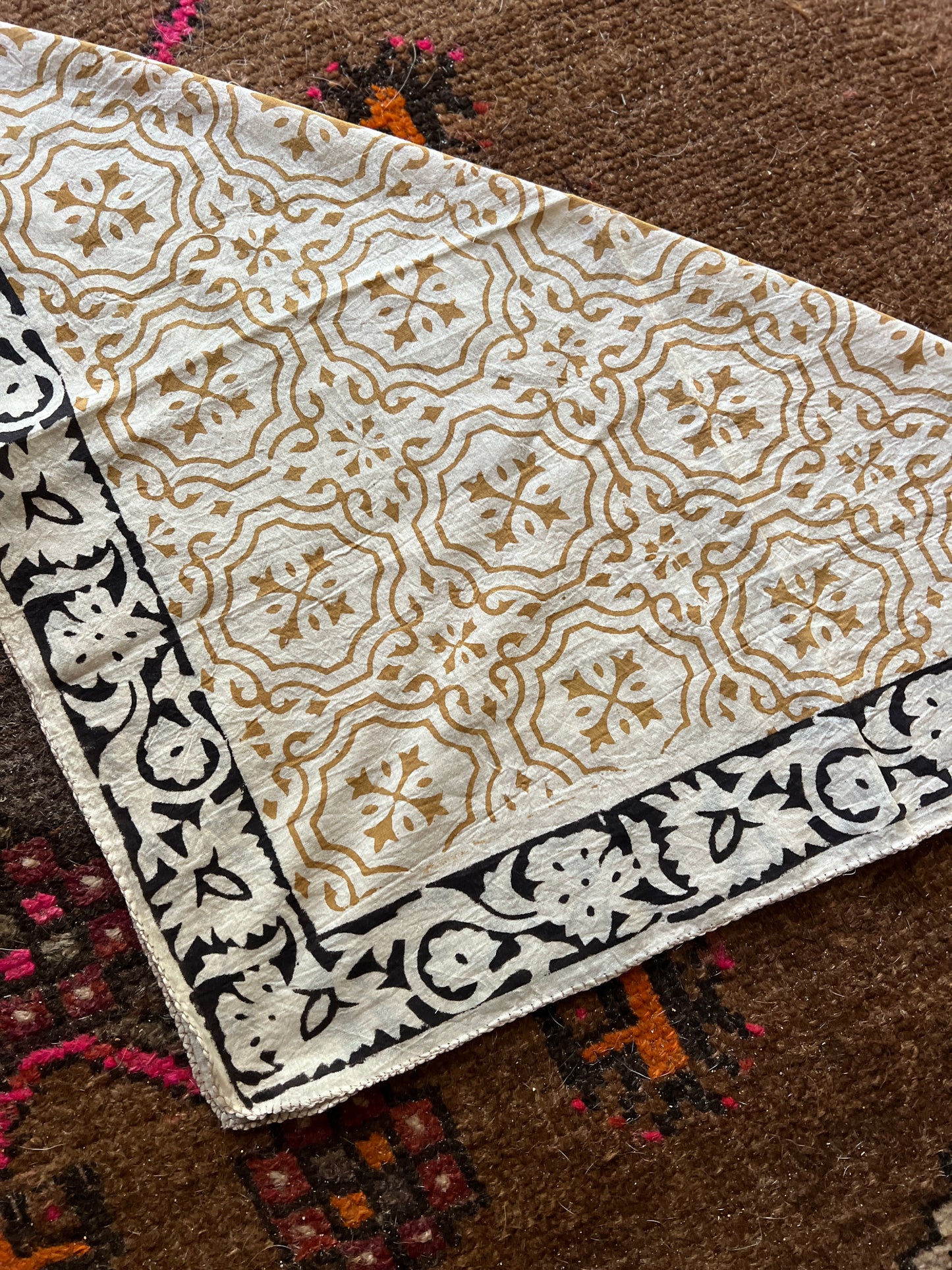 BOOTS ARE MY ROOTS Hand Dyed Mustard Pattern Bandana