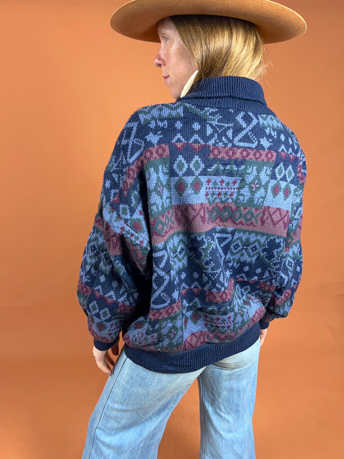 VINTAGE 80's Knit Bomber Jacket 16-18