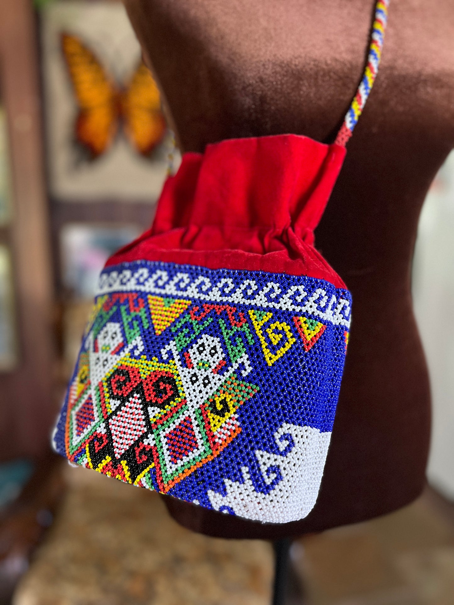 VINTAGE 80's/90's Moti Beaded & Velvet Bag