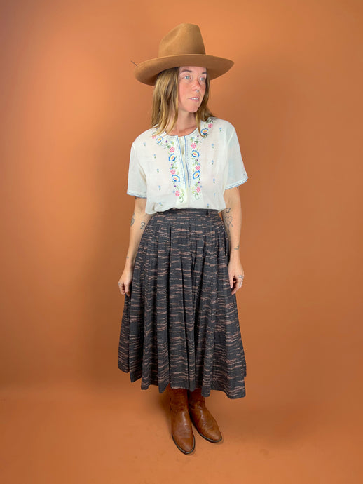 VTG 60's Pleated Midi Skirt 6