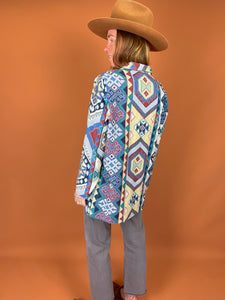 VTG 70's/80's Aztec Long Blazer Jacket 12-14