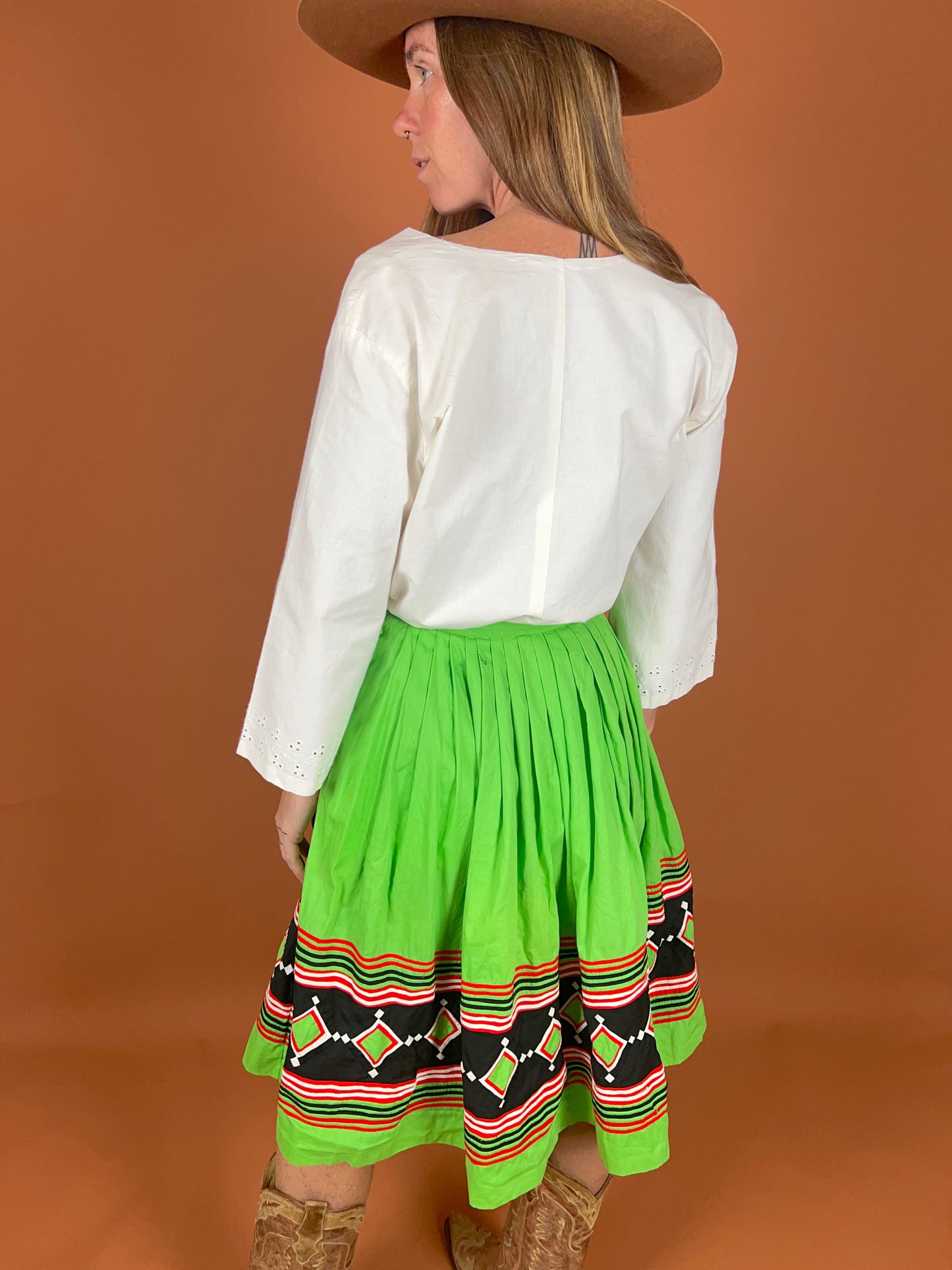 VINTAGE 50's Seminole Midi Skirt 4-6