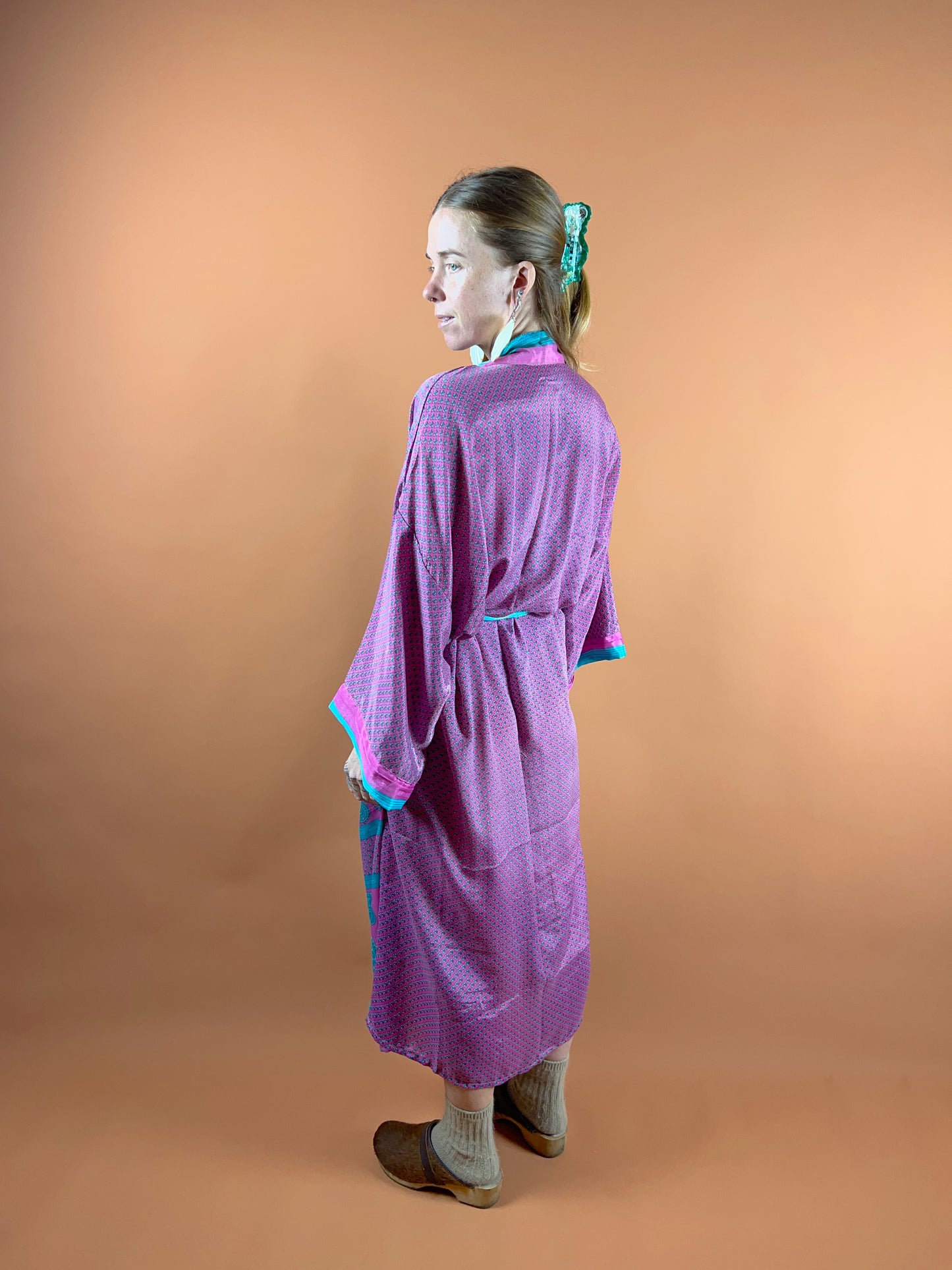 UPCYCLED Indian Silk Robe OS