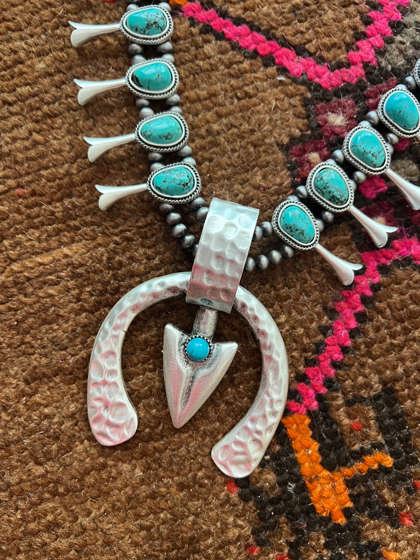 ISAC Squash Blossom Turquoise Necklace