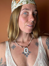 Load image into Gallery viewer, BEADED SUNRAYS Shell, Amber, Freshwater Pearl Necklace