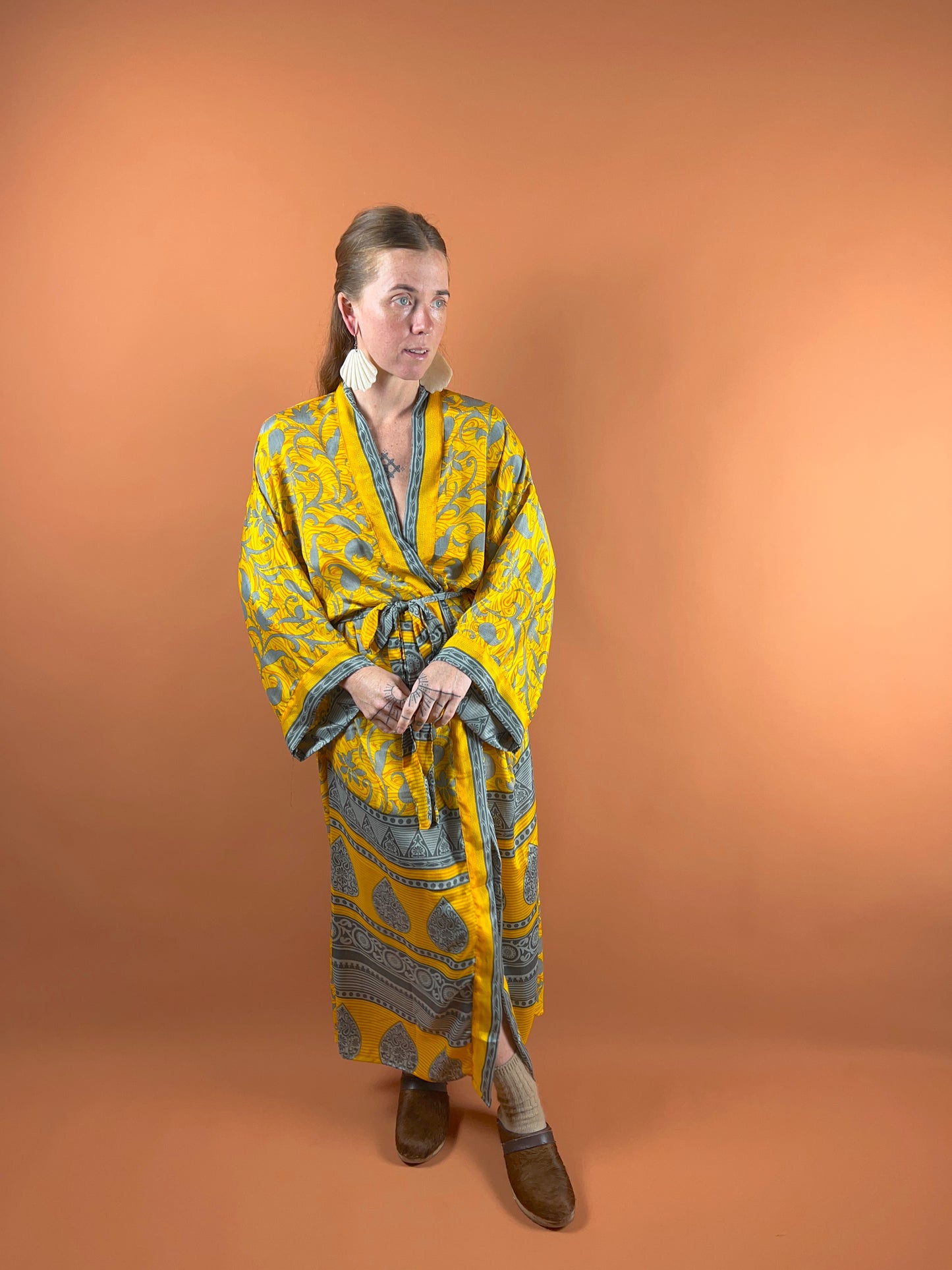 UPCYCLED Indian Silk Robe OS