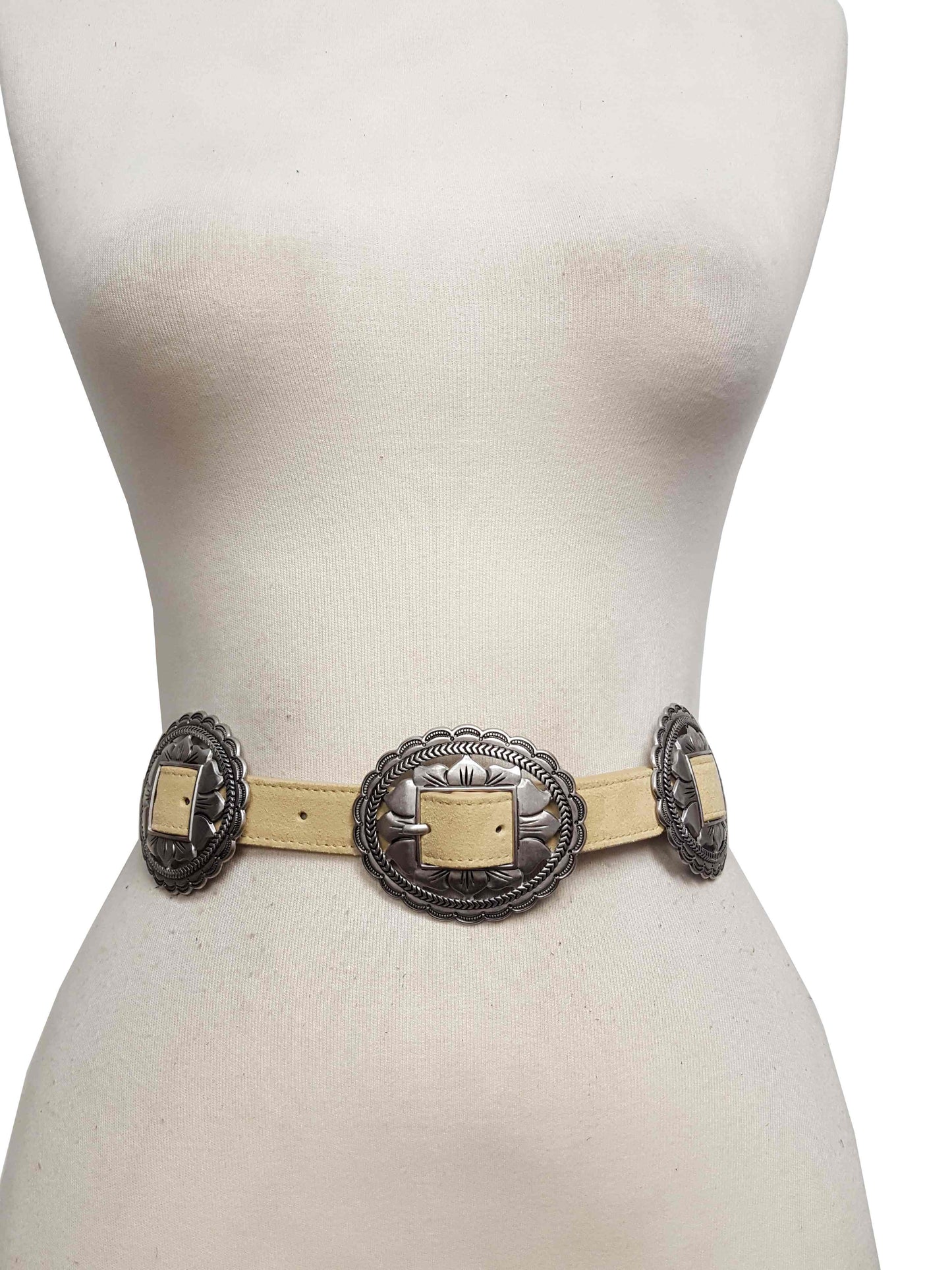 Suede Sunflower Concho Belt Sand