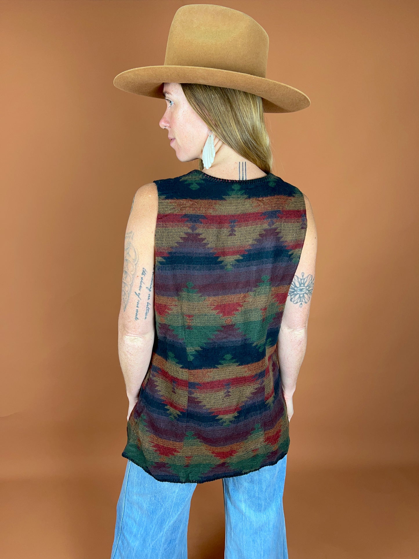 VINTAGE 60's Aztec Wool Vest 12-14