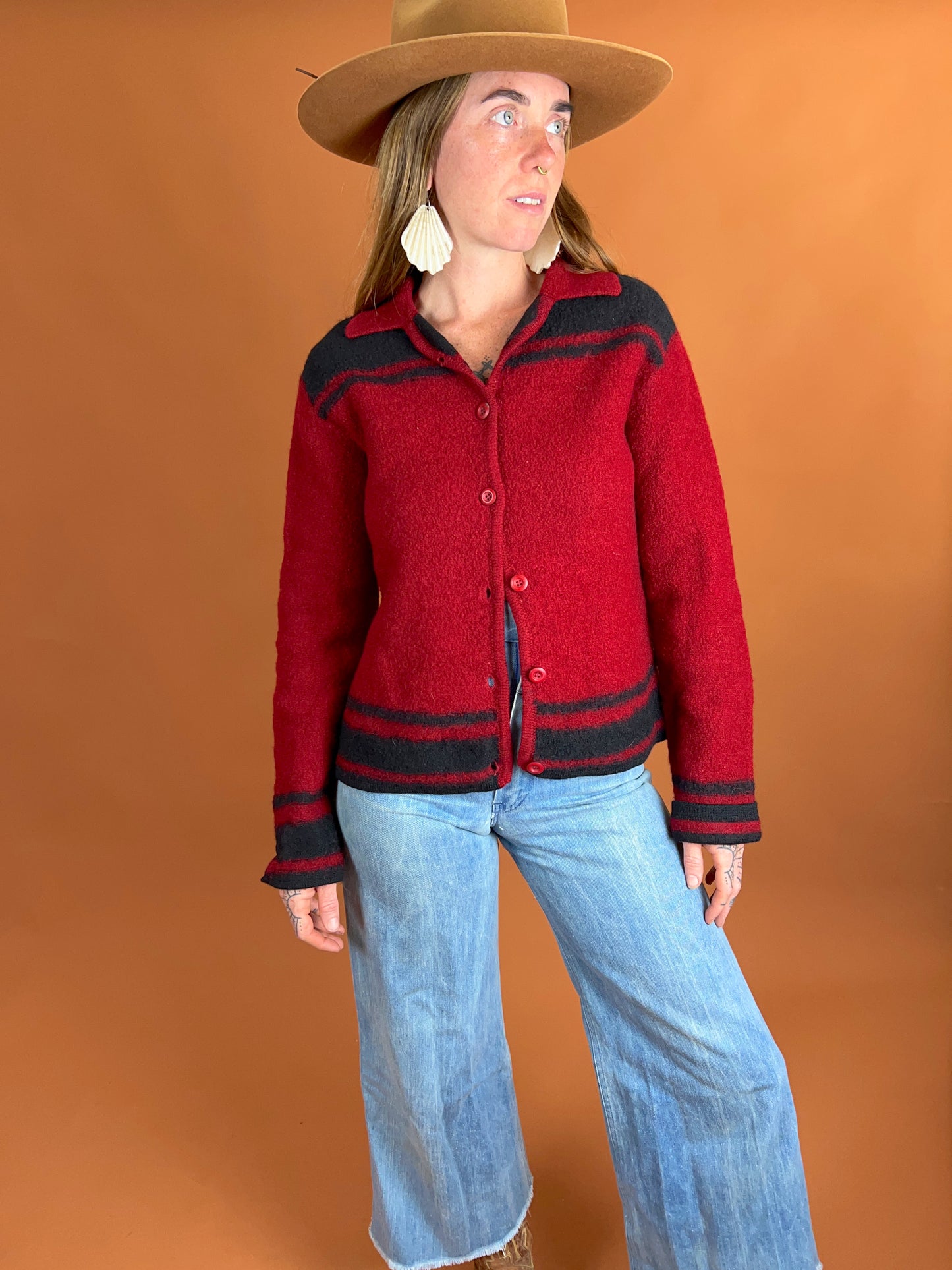 VINTAGE 70’s Wool Cardigan 10-12