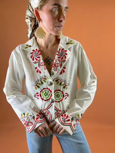 VTG 80's Flower Embroidered Jacket 12