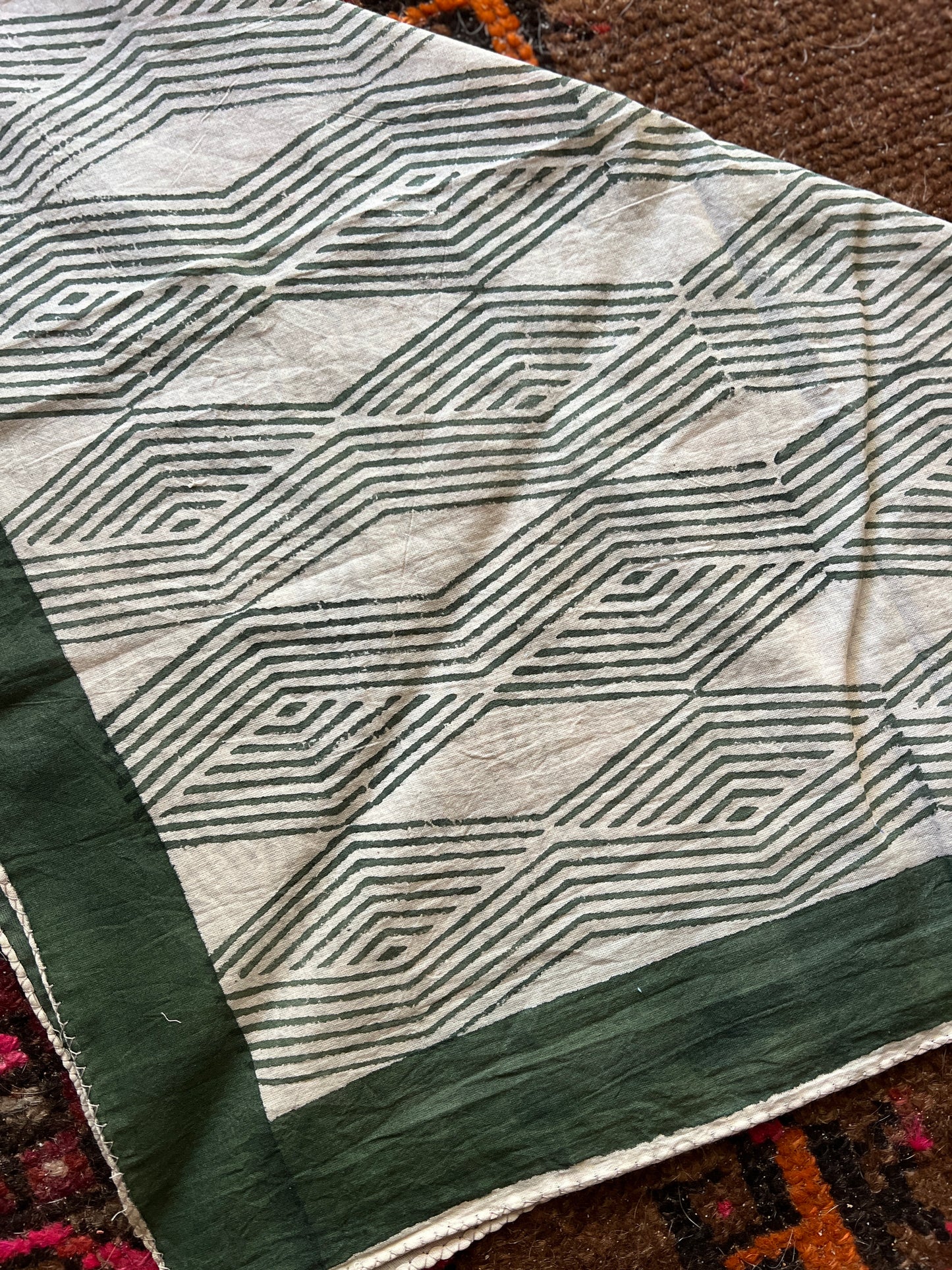 BOOTS ARE MY ROOTS Hand Dyed Green Stripe Bandana