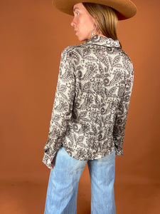 VTG 90's Paisley Floral Shirt 8-10