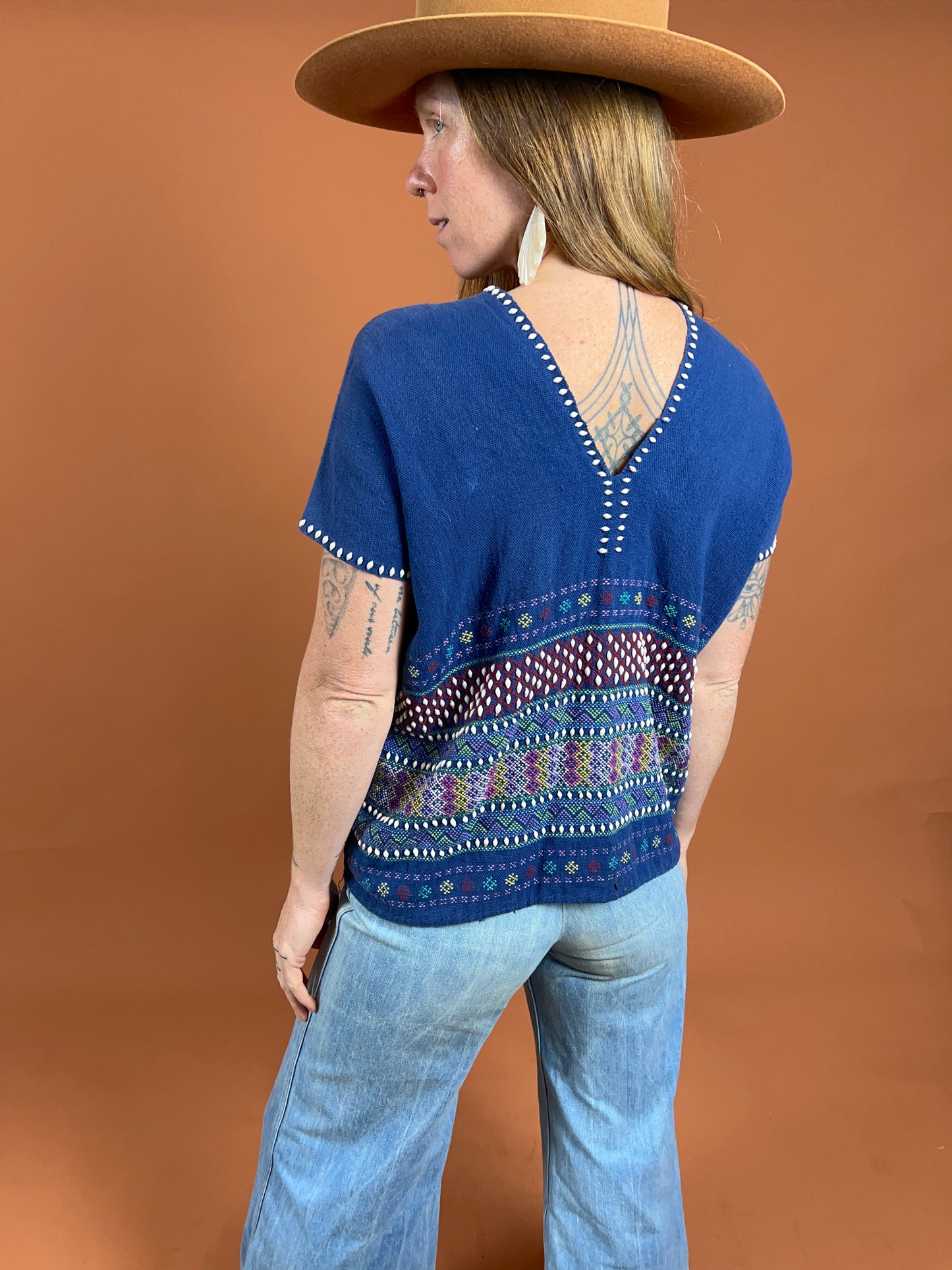 VINTAGE 70's Woven Blouse 10-12