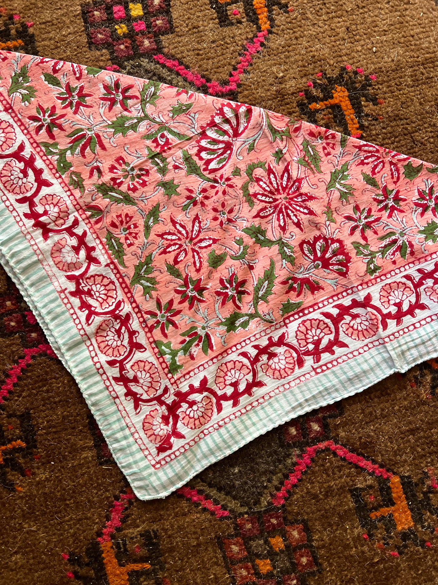 BOOTS ARE MY ROOTS Hand Dyed Pink Floral Bandana