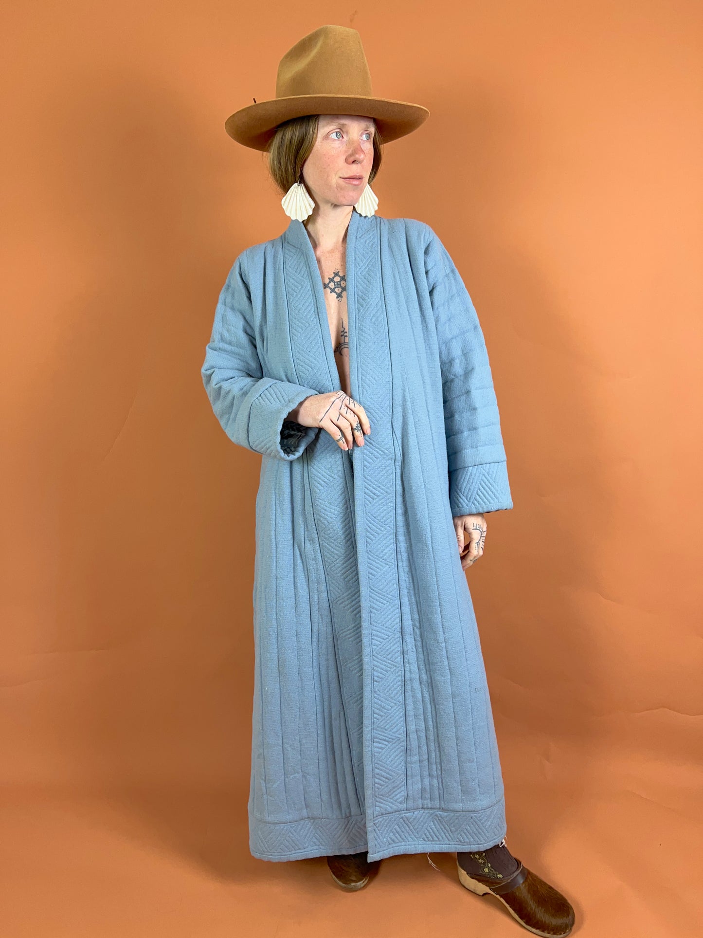 VINTAGE 80’s Reversible Long Jacket/Robe Free Size