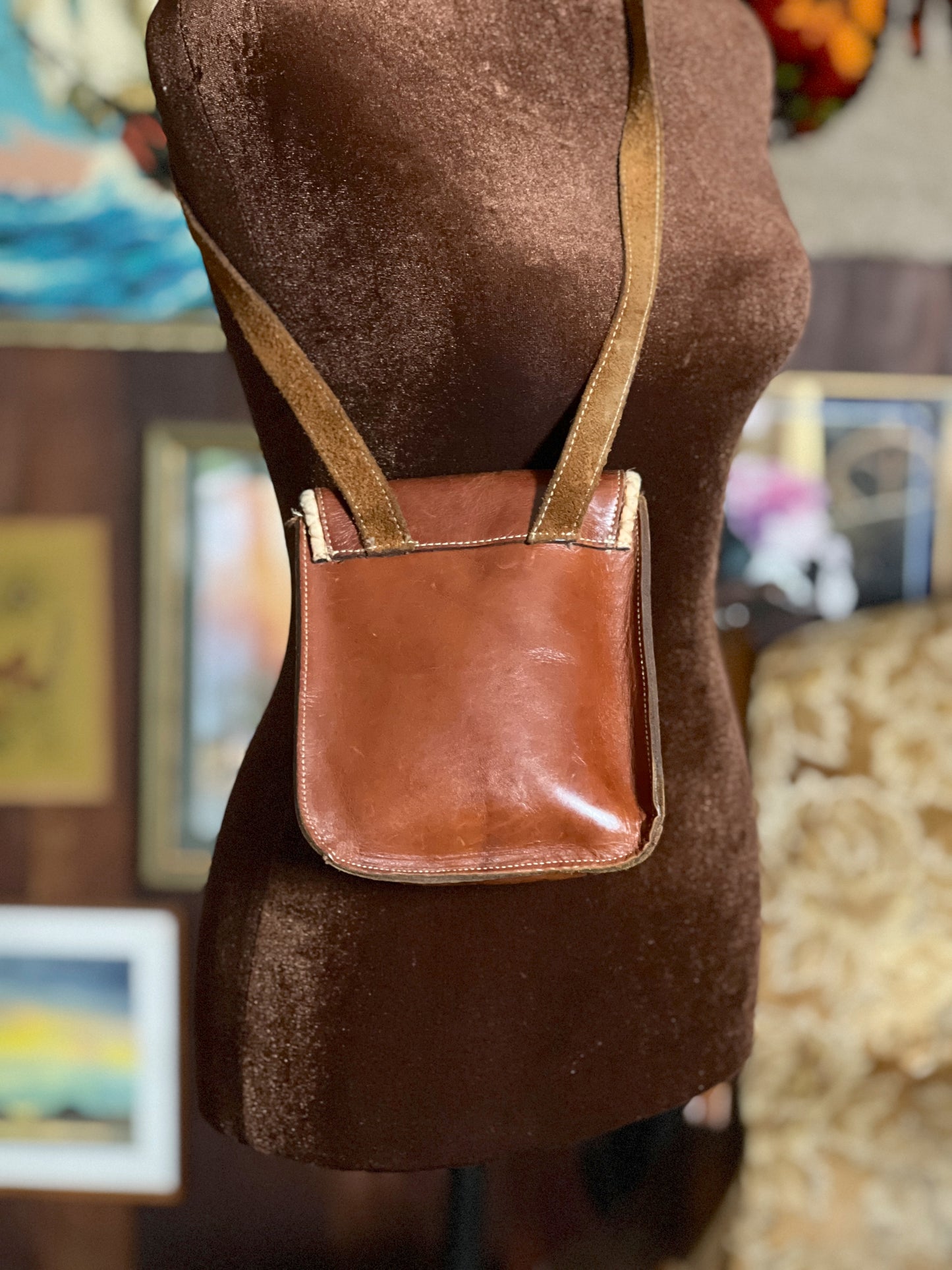 VTG 70’s Leather Two Tone Shoulder Bag