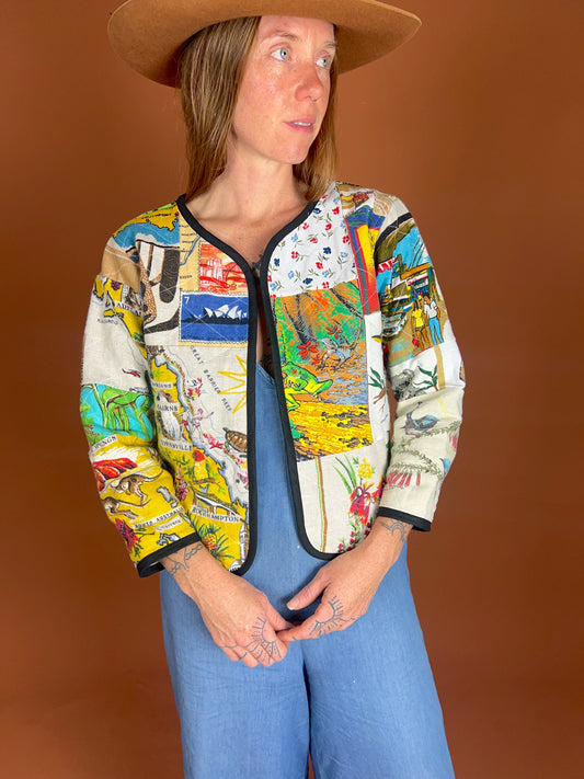 Up-Cycled Tea towel Jacket 12