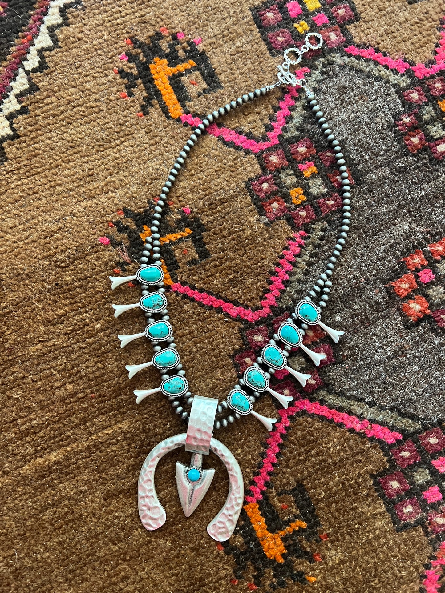 ISAC Squash Blossom Turquoise Necklace
