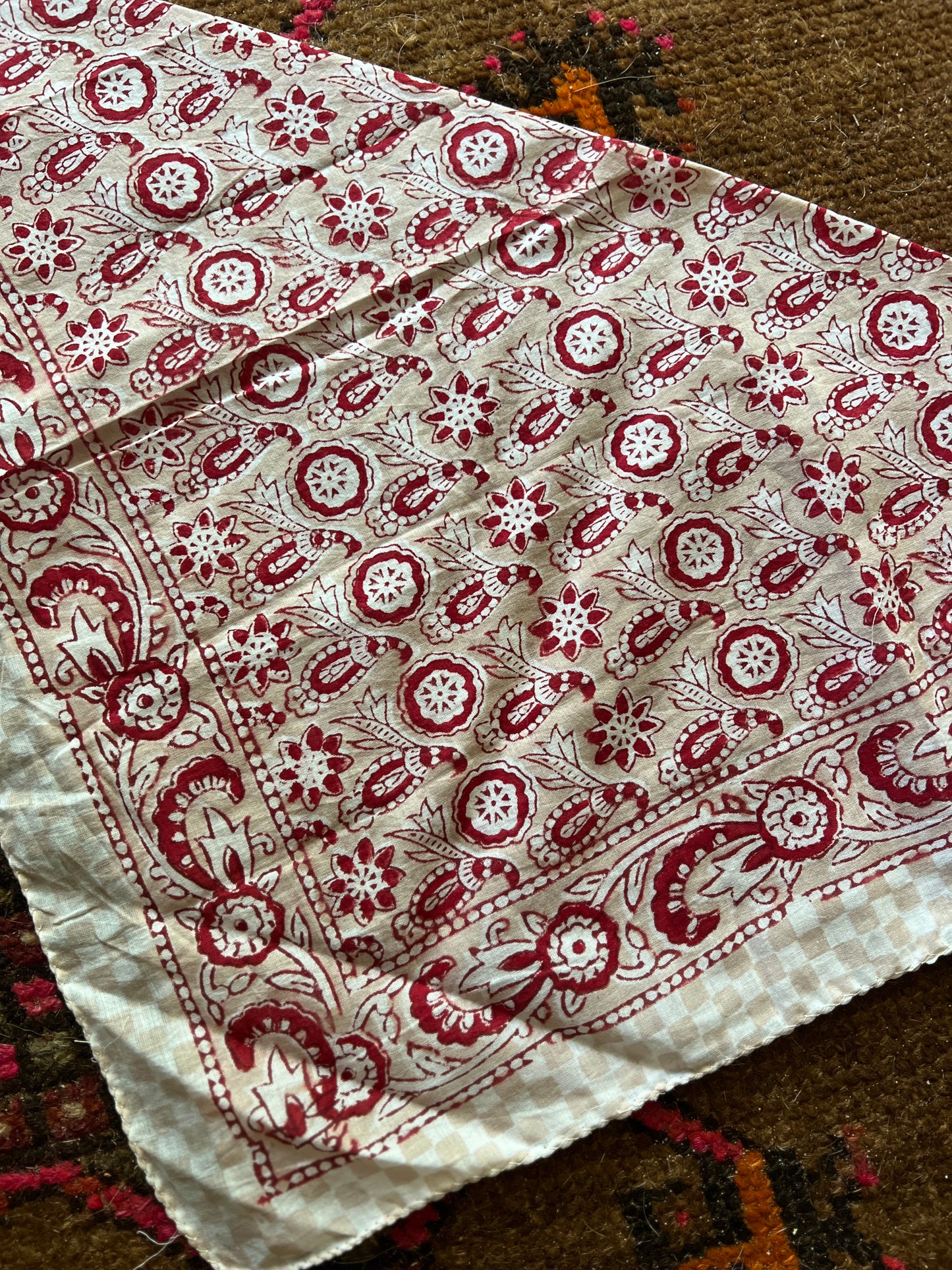 BOOTS ARE MY ROOTS Hand Dyed Light Brown Floral Paisley Bandana