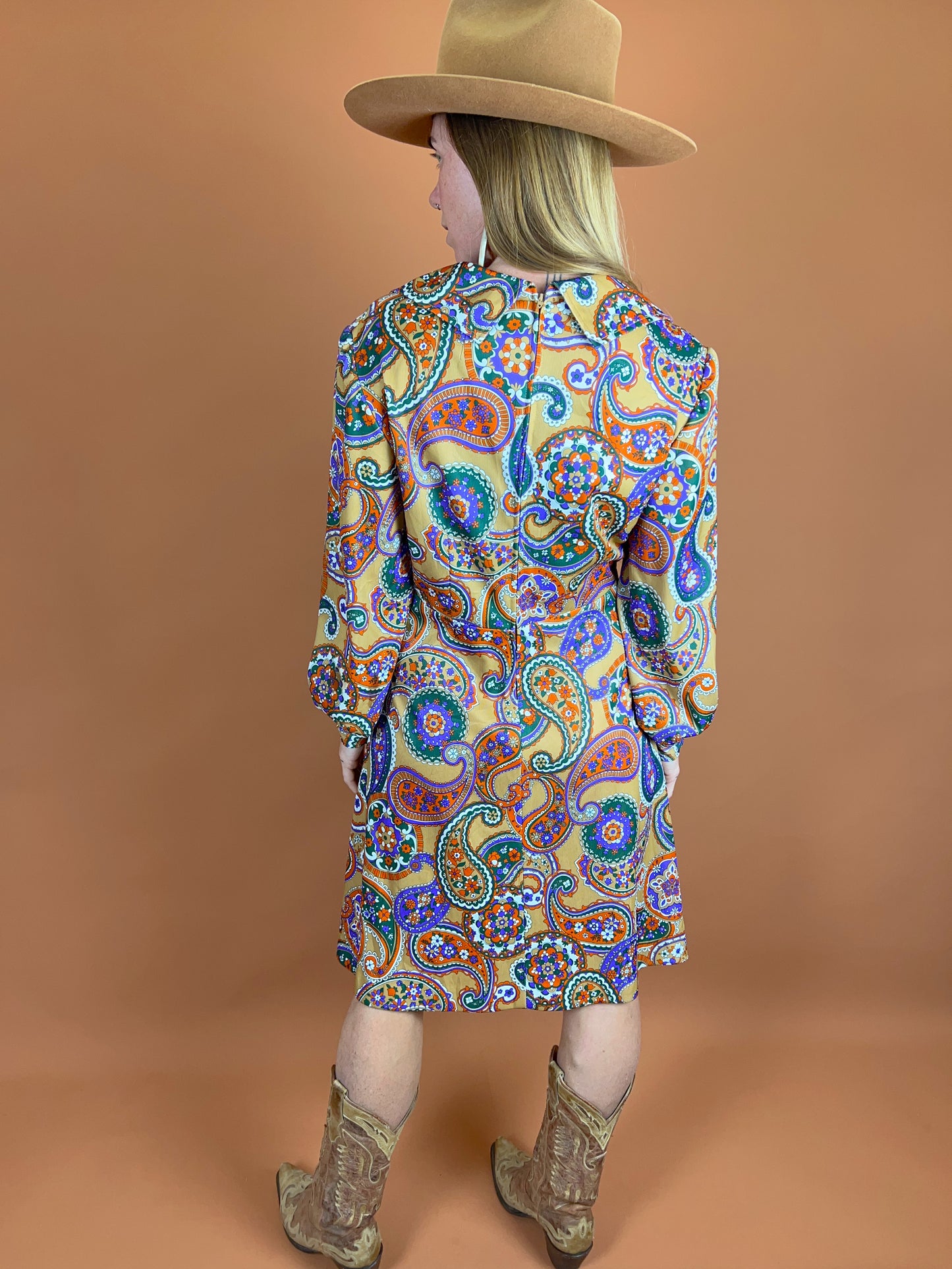 VINTAGE 60's Paisley Mini Dress 10-12