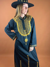 Load image into Gallery viewer, VTG 80’s Embroidered Maxi Dress 12-14