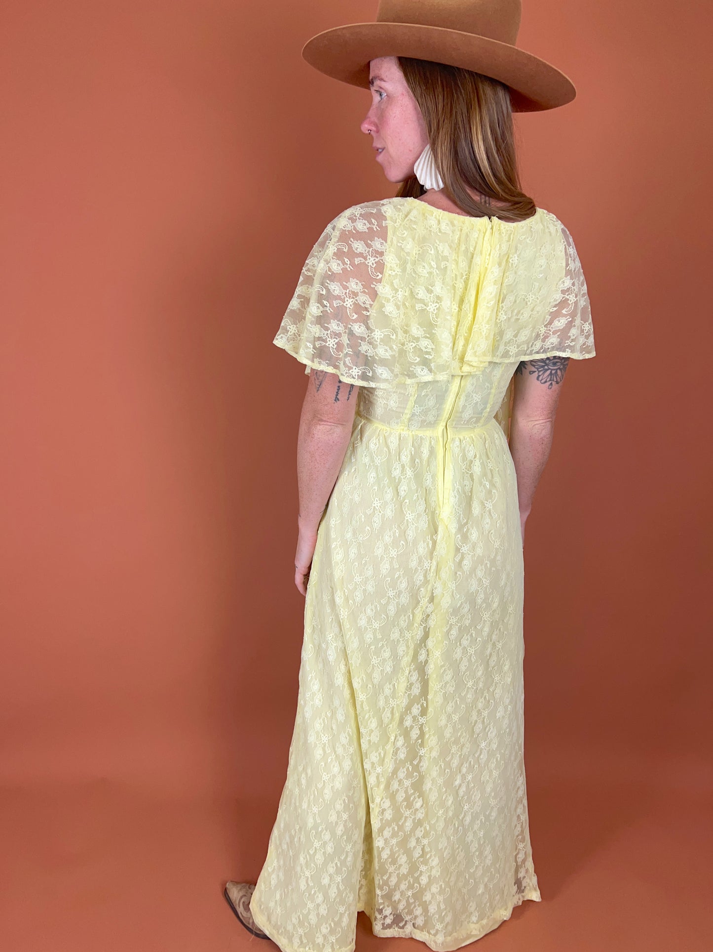 VINTAGE 60's Lace Maxi Dress 6