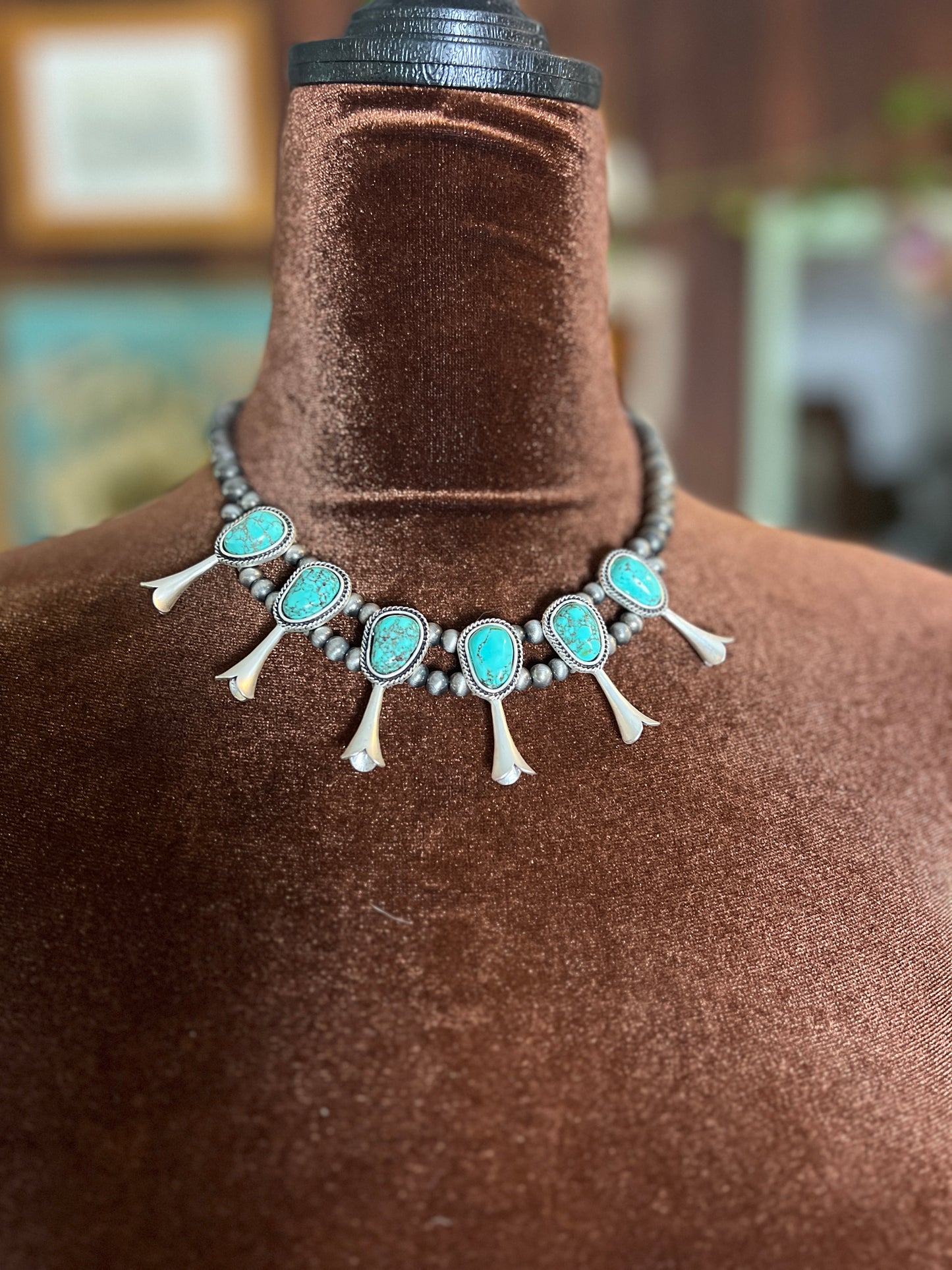 ISAC Western Squash Naja Turquoise Necklace