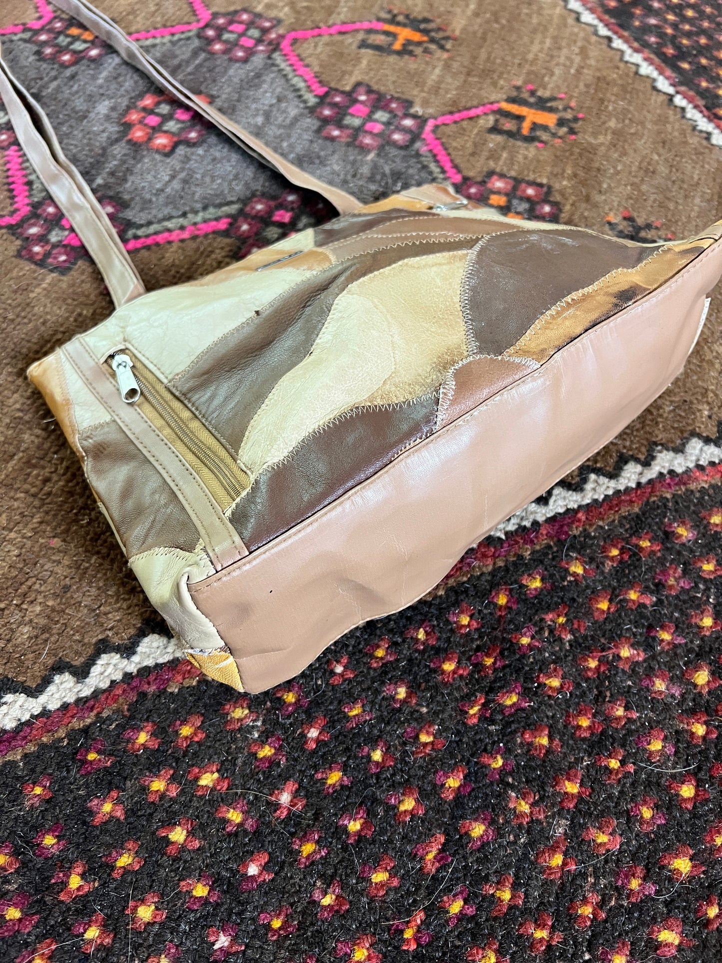 VINTAGE 90's Stefano Patchwork Leather Shoulder Bag