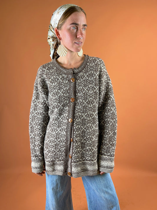 VTG 70's Norwegian Wool Knit Cardigan 14