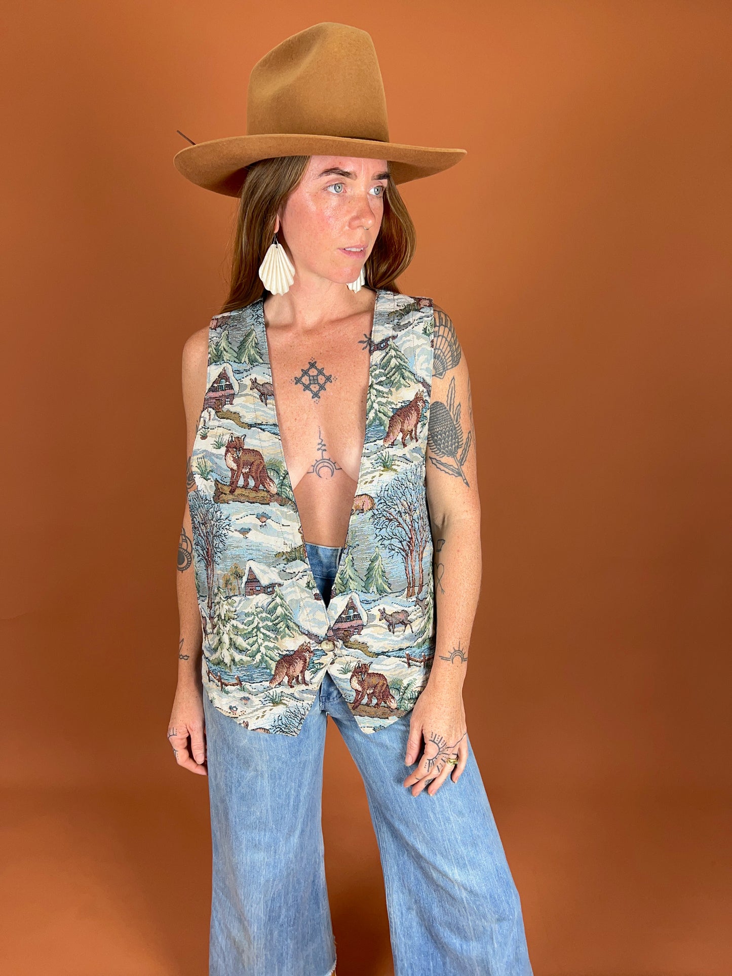 VINTAGE 70's Brocade Vest 16