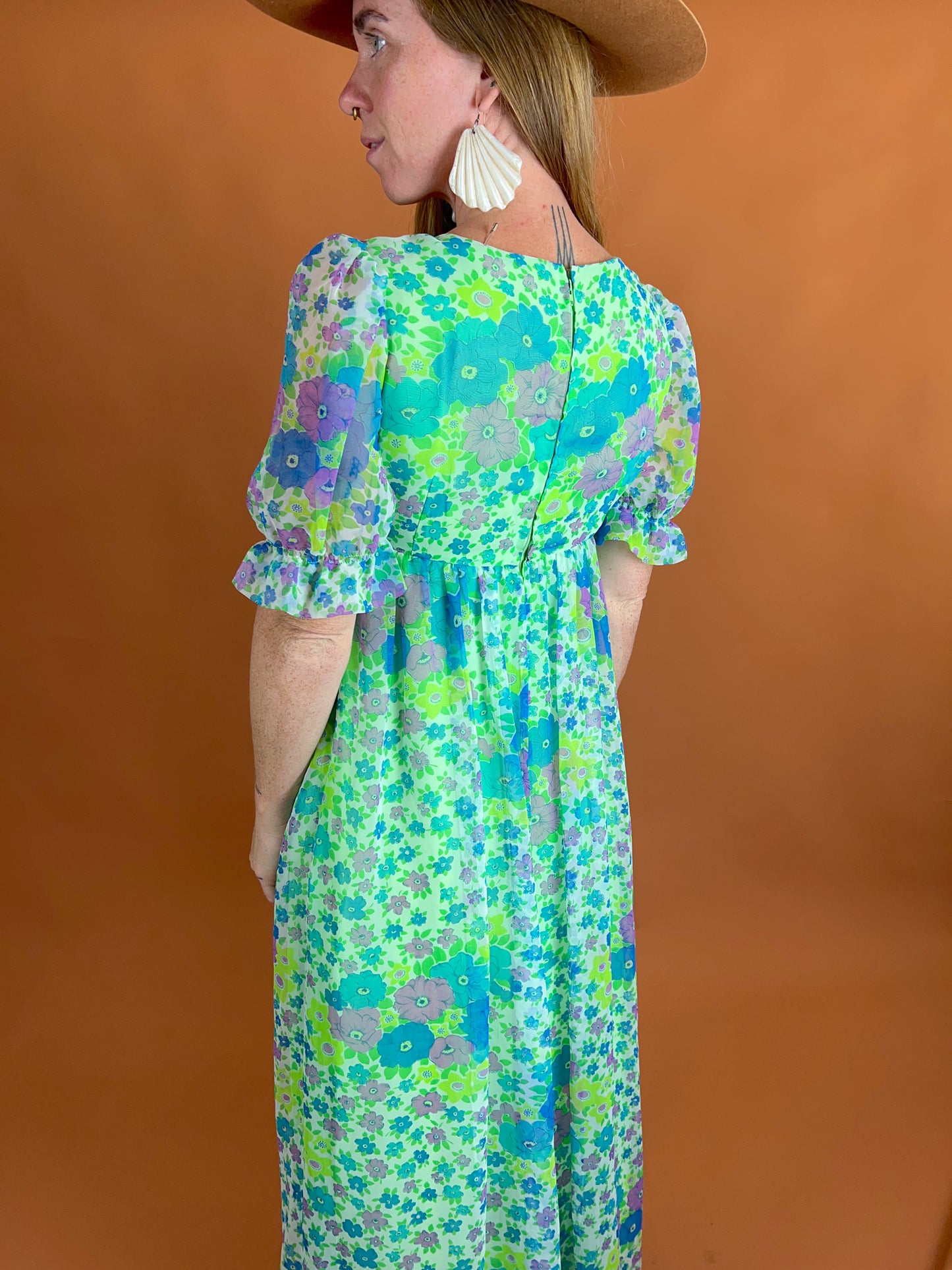 VINTAGE 60’s Floral Maxi Dress 8