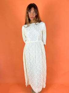 VTG 70's Lace Dress 10-12
