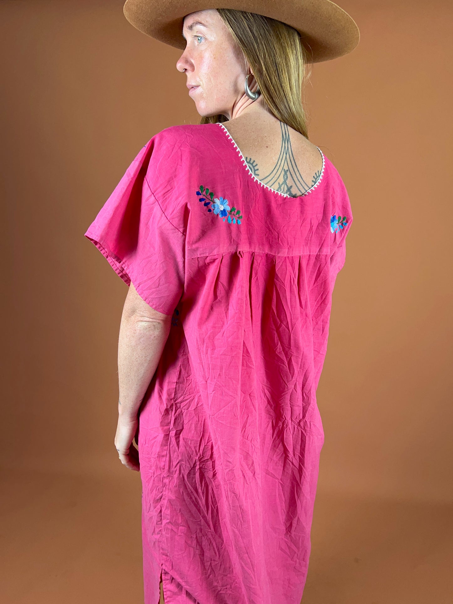 VINTAGE 80's Mexican Embroidered Dress 14-16