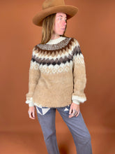 Load image into Gallery viewer, VTG 70&#39;s Handmade Knit Mohair Wool Scandinavian Jumper 10-12