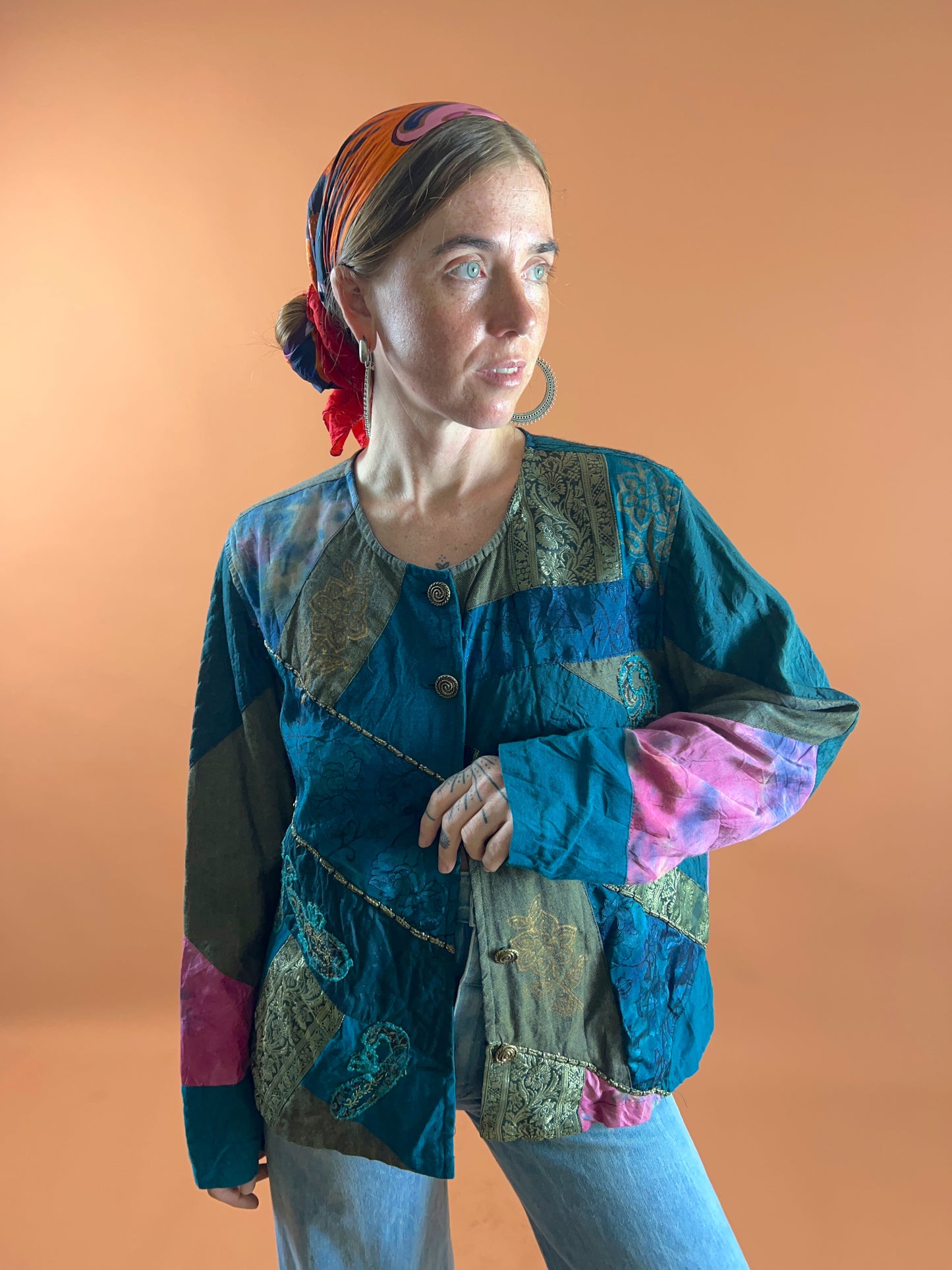 VINTAGE 70's/80's Patchwork Paisley Jacket 12-14