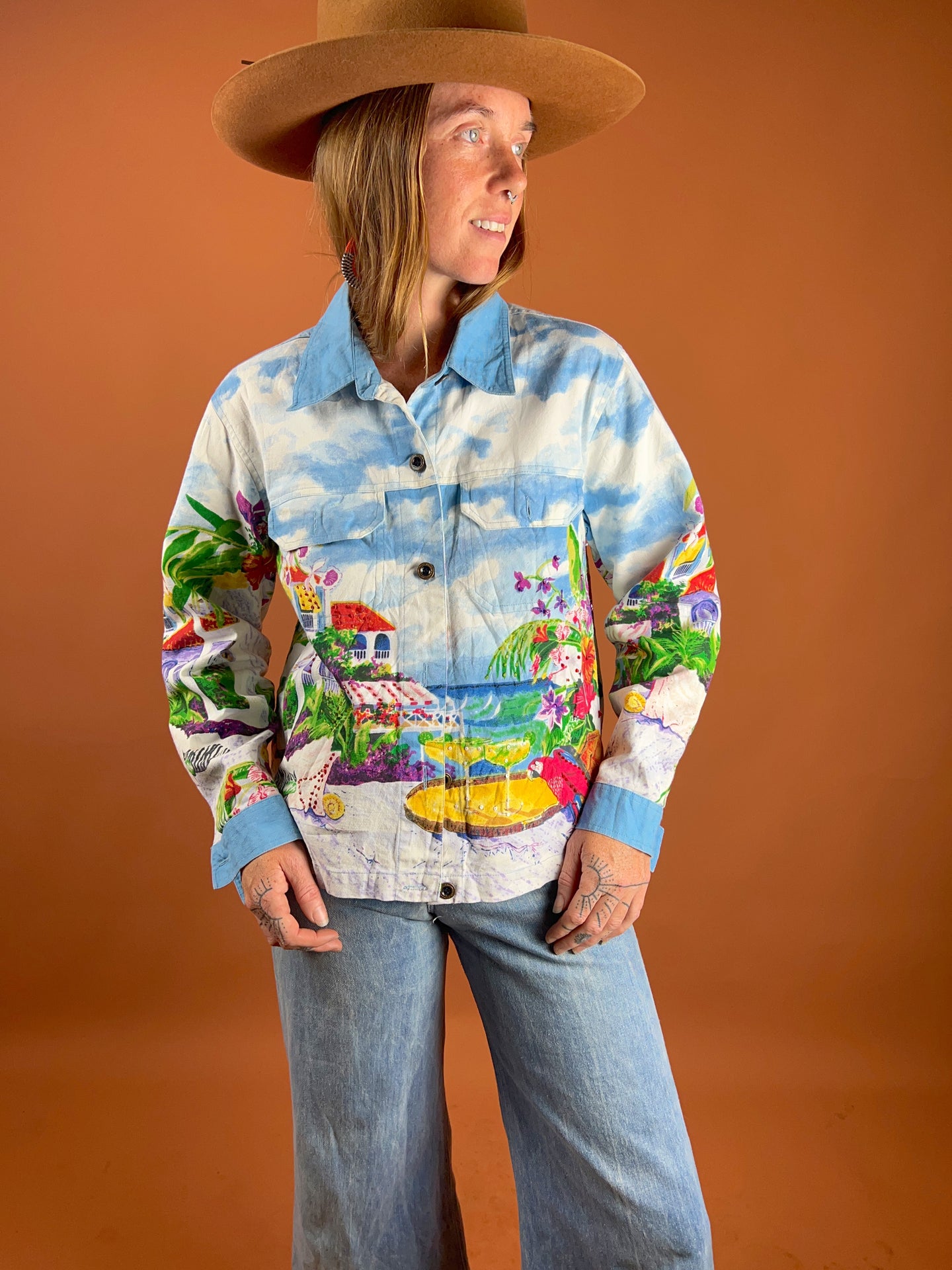 VTG 80’s Lightweight Denim Shirt/Jacket 10-12