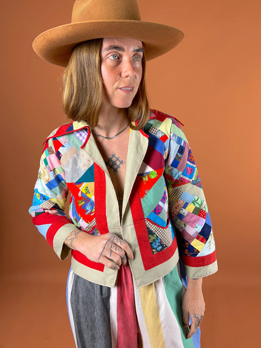 SECOND LOVE SLOW FASHION Upcycled Vintage Quilt Jacket 8