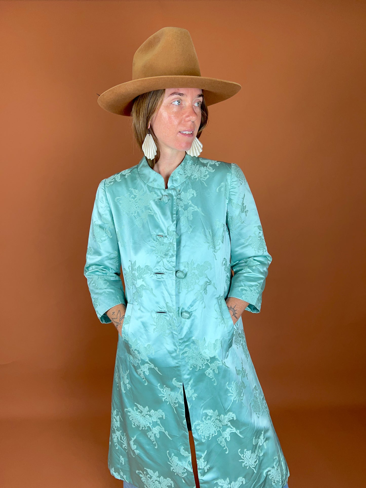 VINTAGE 60's Long Silk Jacket 10