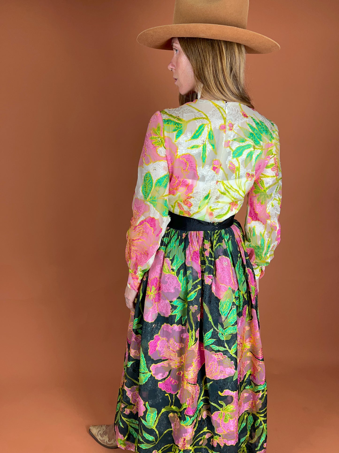 VINTAGE 60's Floral Maxi Dress 6