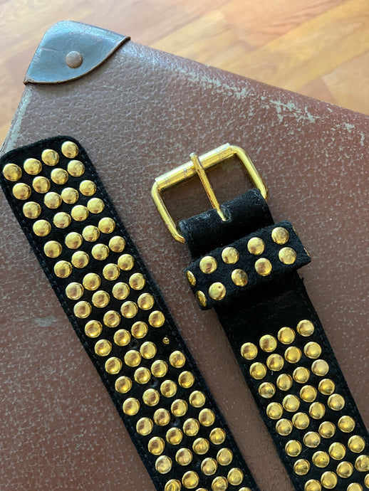 VTG 80's Suede Studded Belt 12-14