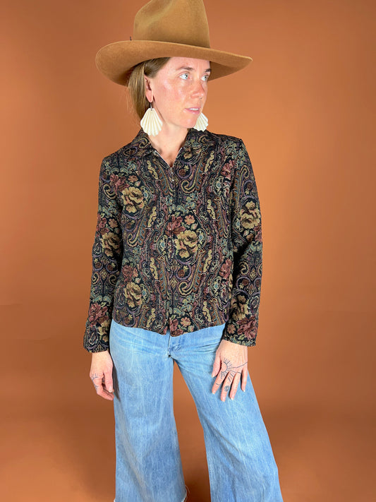 VINTAGE 80's Brocade Jacket 8