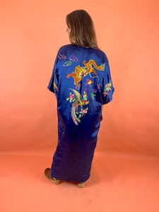 VTG 80's Silk Chinese Embroidered Kimono OS