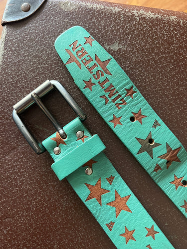 VTG 70's Italian Star Leather Belt 12-14
