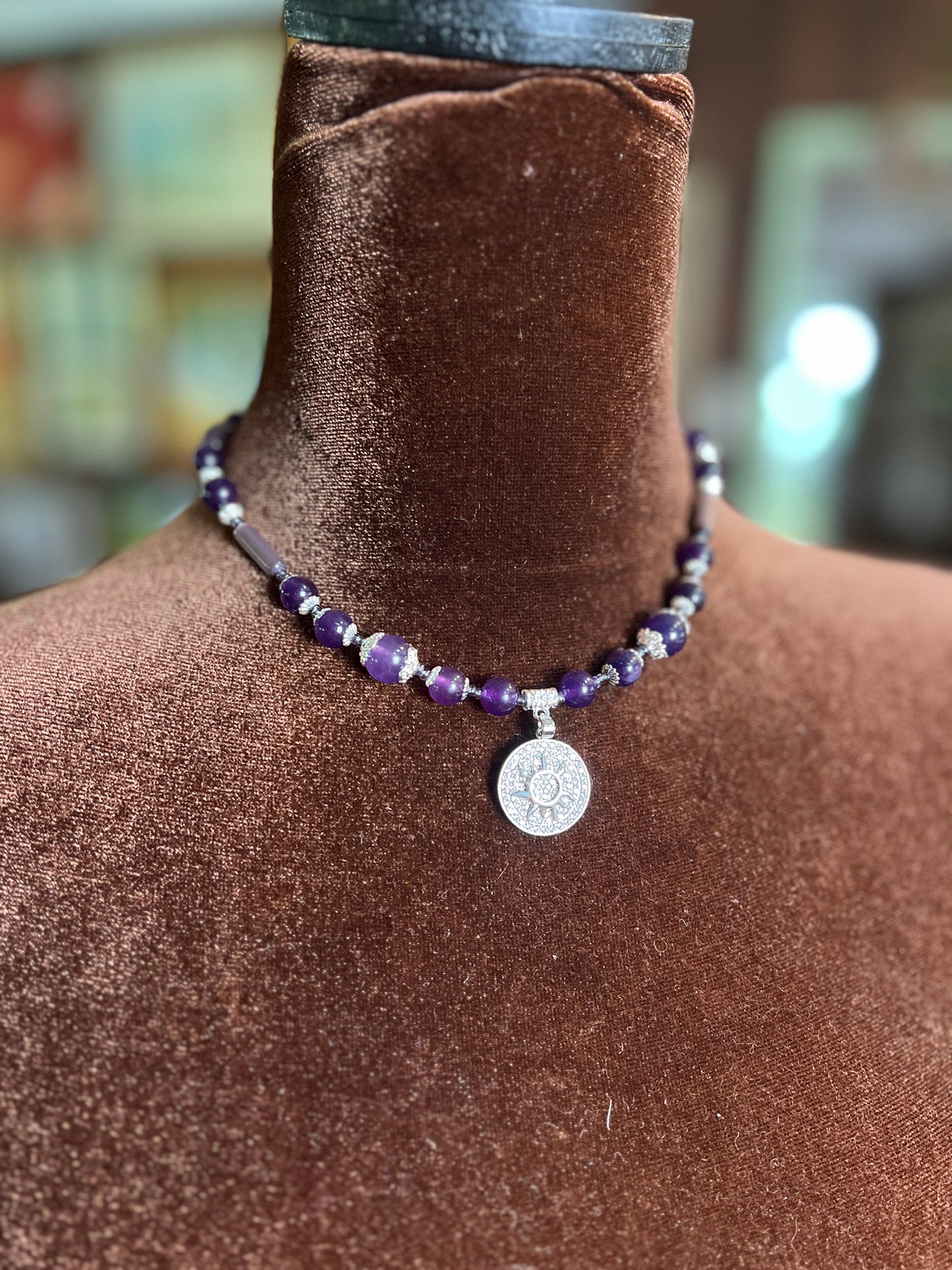 Moon Rae Amethyst Cats Eye Necklace